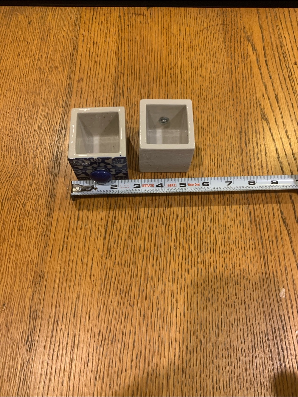 Source Unknown Ceramic Square Planter Pair in Gray and Blue